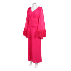 Hacks Season 5 (2026) Deborah Vance Pink Chiffon Dress Outfits Cosplay Costume