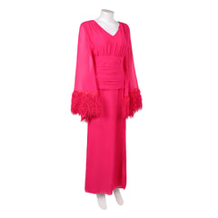 Hacks Season 5 (2026) Deborah Vance Pink Chiffon Dress Outfits Cosplay Costume