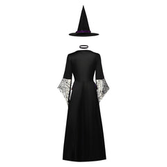 Halloween Witch Purple Dress Hat Set Outfits Cosplay Costume Halloween Carnival Suit 