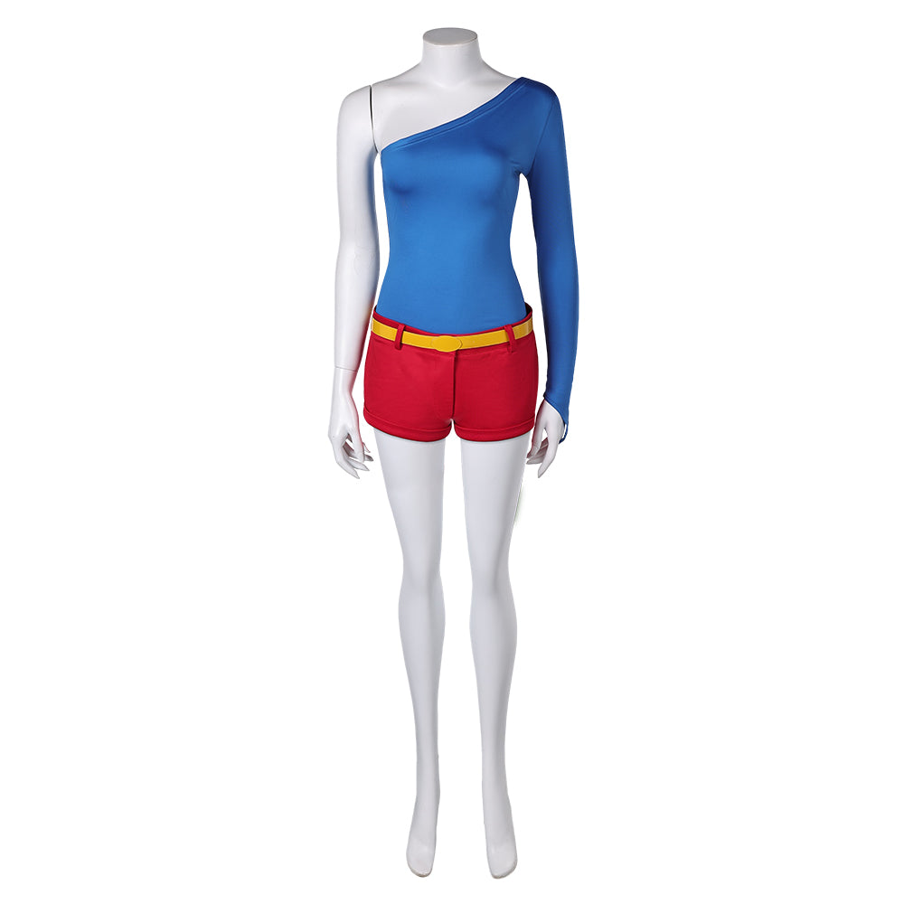 Harley Quinn Season 5 (2025) Harley Quinn Blue Gymnastic Outfits Cosplay Costume 