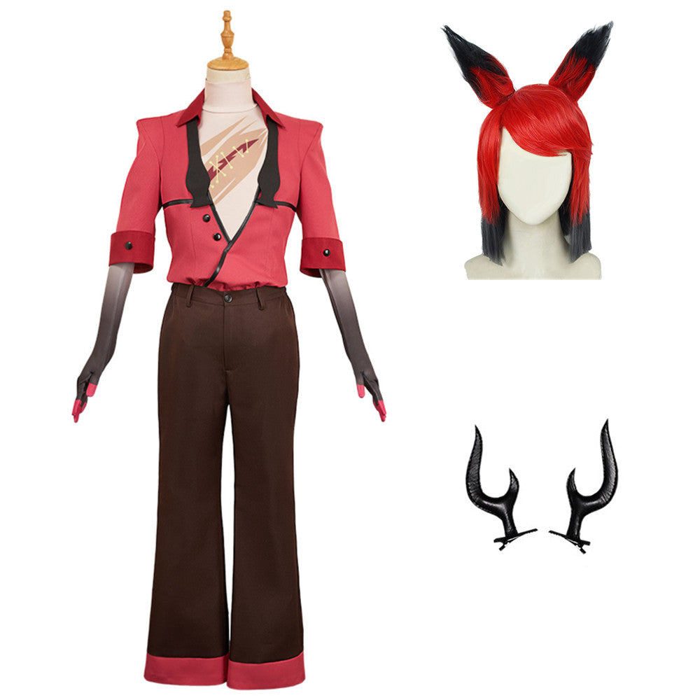 Hazbin Hotel 2 (2025) Alastor Red Black Set Outfits Halloween Cosplay Costume