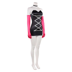 Hazbin Hotel 2 (2025) Angel Dust Black Dress Red Gloves Outfits Cosplay Costume 