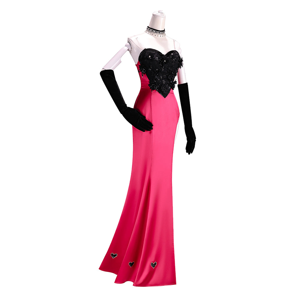 Hazbin Hotel 2 (2025) Angel Dust Losin' Streak Black Red Dress Set Outfits Cosplay Costume