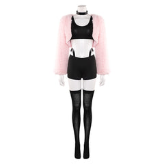 Hazbin Hotel 2 (2025) Angel Dust Pink Coat Black Set Outfits Cosplay Costume