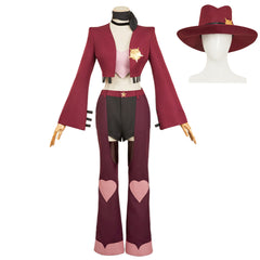 Hazbin Hotel 2 (2025) Angel Dust Rose Red Set Cosplay Costume Halloween Carnival Suit