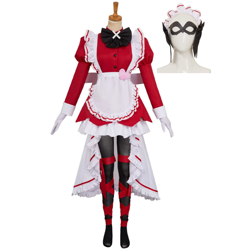 Hazbin Hotel 2 (2025) Carmilla Carmine Red Maid Set Outfits Halloween Cosplay Costume