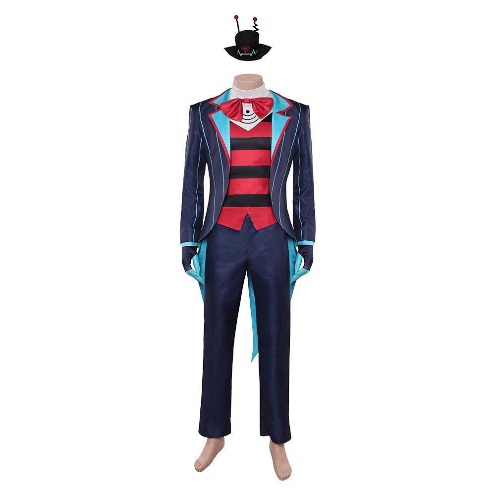 Hazbin Hotel 2 (2025) Vox Blue Red Suit Set Outfits Cosplay Costume 