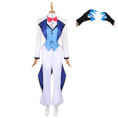 Hazbin Hotel 2 (2025) Vox White Blue Suit Set Outfits Helluva Boss Cosplay Costume