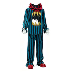 Hollow Clown Pennywise Blue Black Striped Outfits Cosplay Costume Halloween Suit