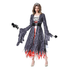 Horror Ghost Bride Gray Dress Funny Outfits Cosplay Costume Halloween Carnival Suit