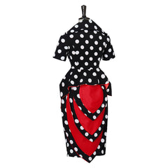 Horror Movie Coraline The Beldam Women Black Polka Dots Dress Outfits Cosplay Costume Halloween Carnival Suit