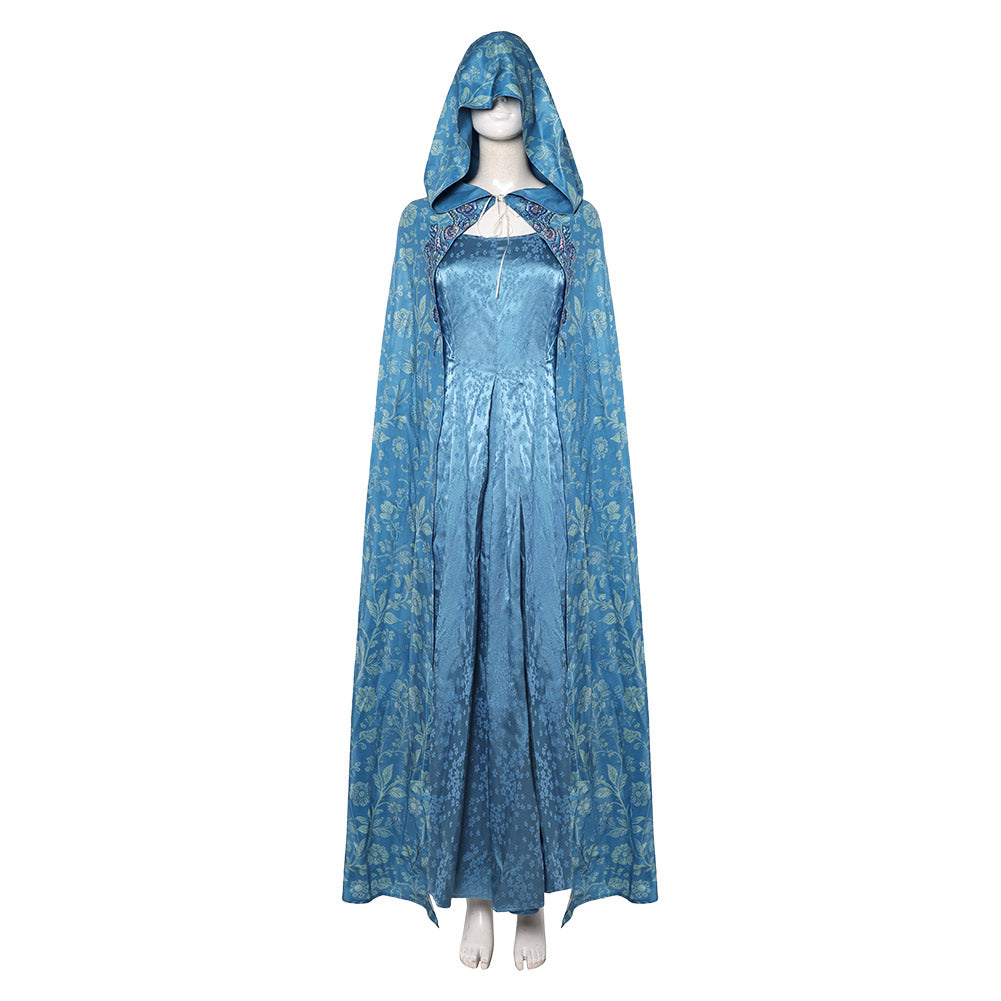 House Of The Dragon (2026) Alicent Hightower Blue Dress Cloak Outfits Cosplay Costume 