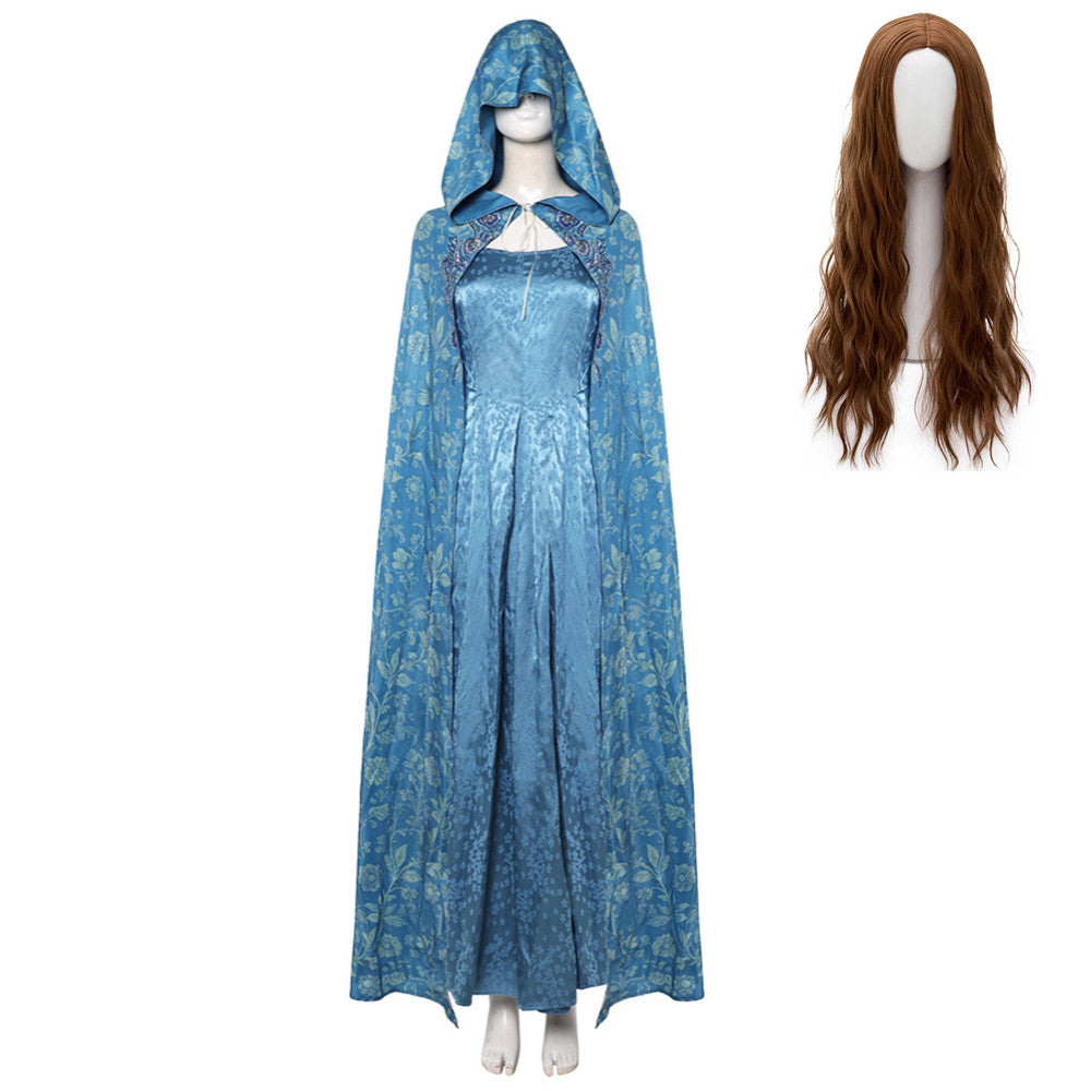 House Of The Dragon (2026) Alicent Hightower Blue Dress Cloak Outfits Cosplay Costume