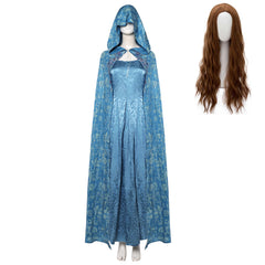House Of The Dragon (2026) Alicent Hightower Blue Dress Cloak Outfits Cosplay Costume