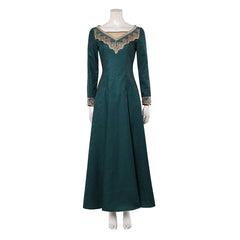 House Of The Dragon (2026) Alicent Hightower Lace Collar Green Dress Outfits Cosplay Costume