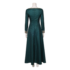 House Of The Dragon (2026) Alicent Hightower Lace Collar Green Dress Outfits Cosplay Costume