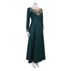 House Of The Dragon (2026) Alicent Hightower Lace Collar Green Dress Outfits Cosplay Costume