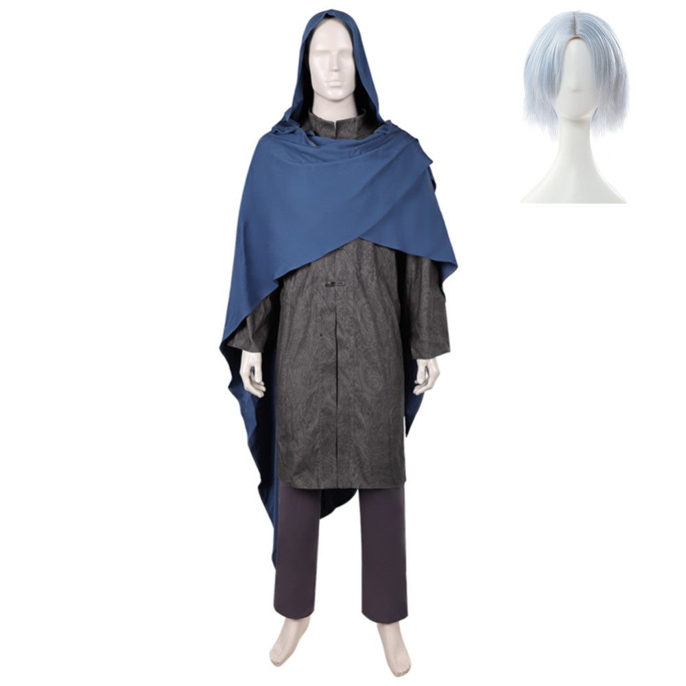 House Of The Dragon (2026) King Aegon Targaryen Blue Cloak Gray Set Outfits Cosplay Costume