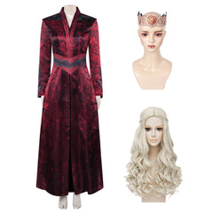 House Of The Dragon (2026) Queen Rhaenyra Targaryen Red Dress Outfits Cosplay Costume