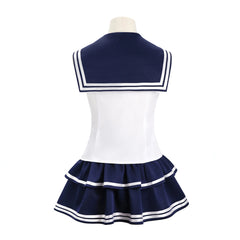 Idol Band Singer White Blue Sailor Set Outfits Stage Performance Cosplay Costume