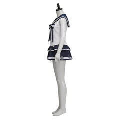 Idol Band Singer White Blue Sailor Set Outfits Stage Performance Cosplay Costume