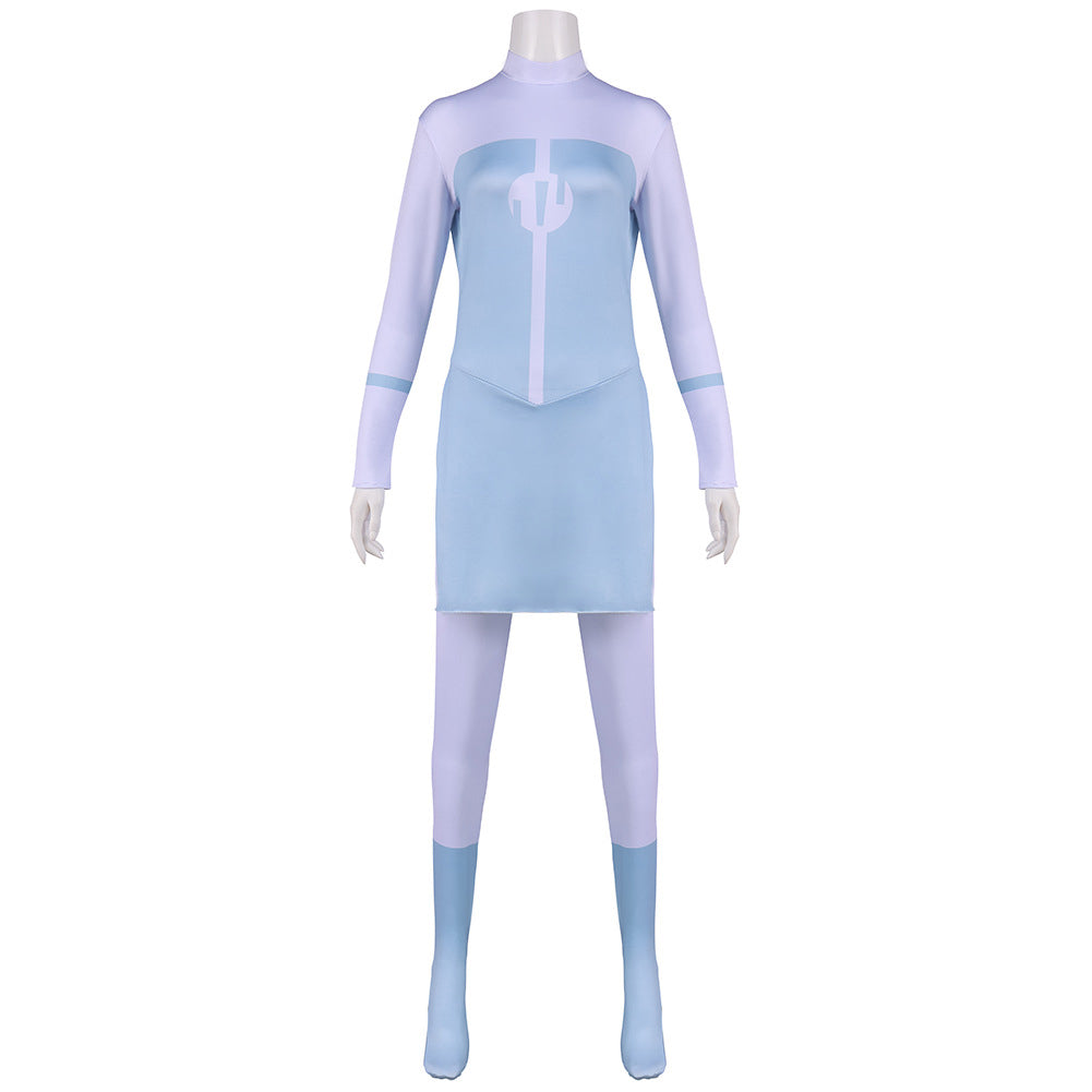 Invincible Season 4 (2026) Anissa White Blue Jumpsuit Viltrumite Outfits Cosplay Costume