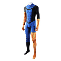 Invincible Season 4 (2026) Mark Grayson Blue Orange Muscle ​Jumpsuit Set Outfits Cosplay Costume
