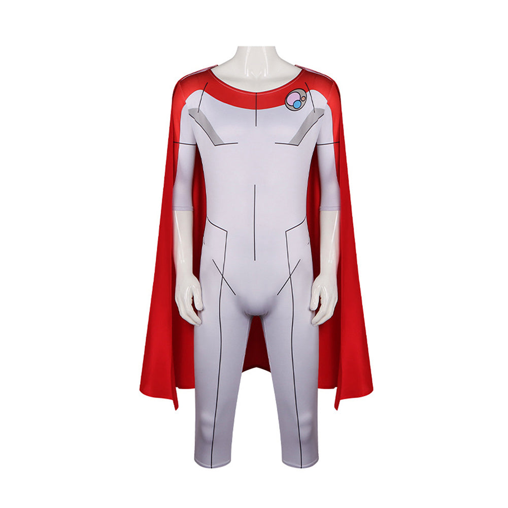 Invincible Season 4 (2026) Oliver Grayson Gray Jumpsuit Red Cape Outfits Cosplay Costume