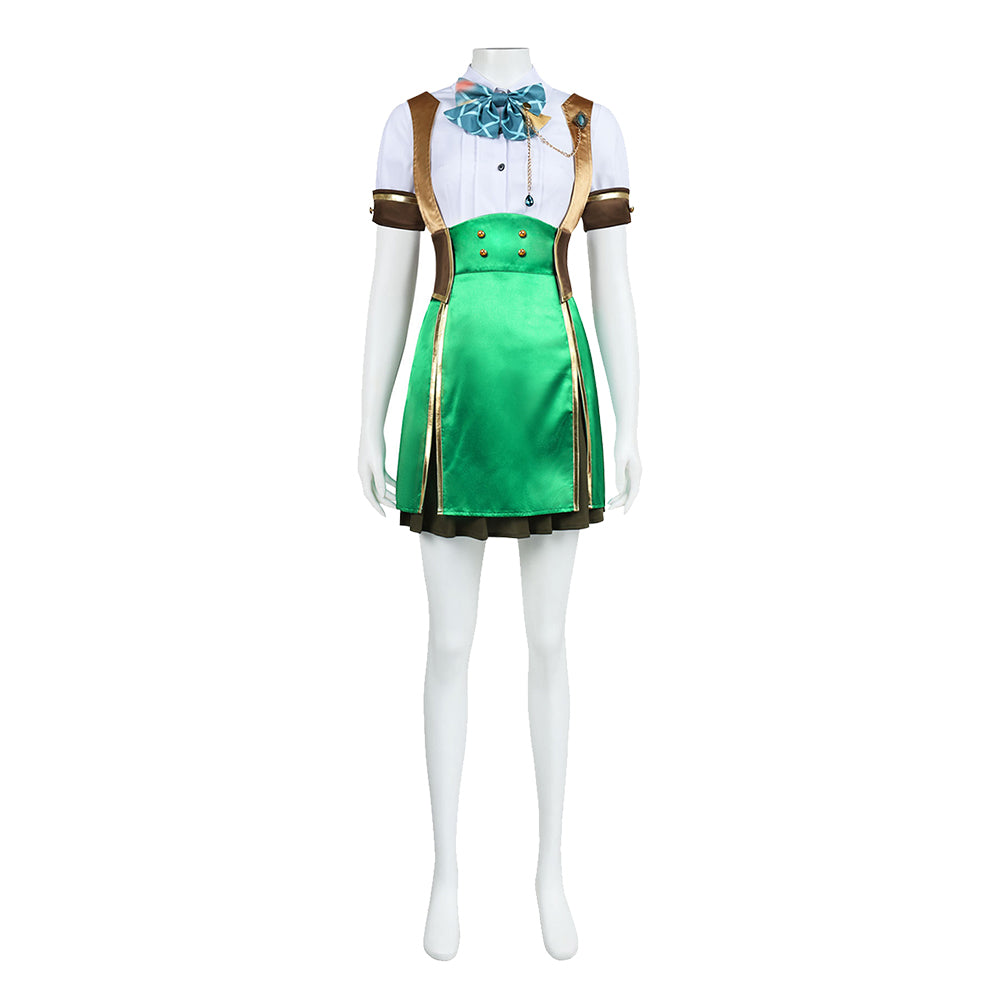 Isekai: Slow Life Female Mushroom Green Skirt Set Outfits Cosplay Costume 