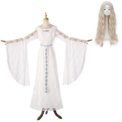 The Lord Of The Rings (2024) Galadriel Elf Queen White Lace Dress Outfits Cosplay Costume