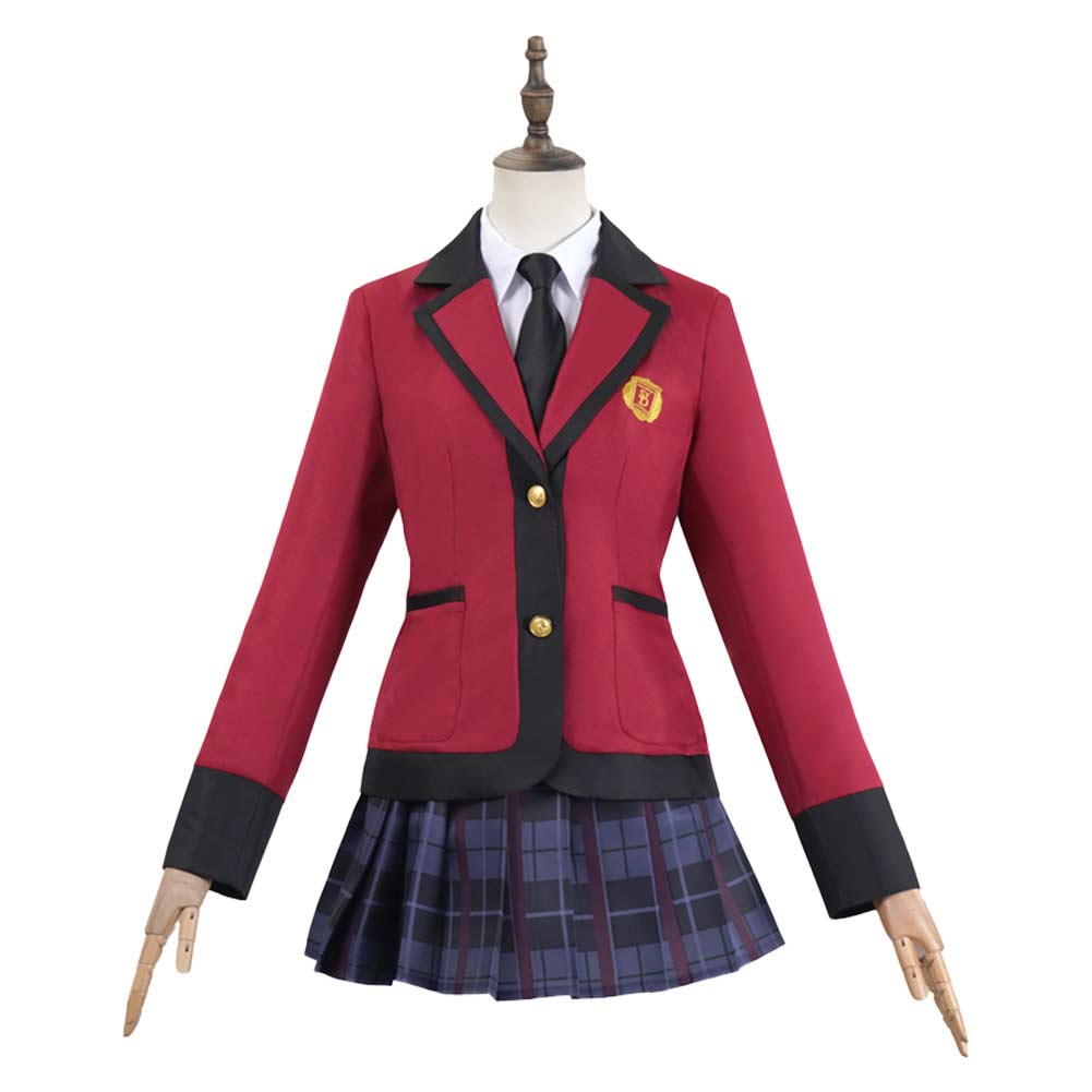 Kakegurui Jabami Yumeko Red School Uniform Skirt Set Outfits Cosplay Costume 