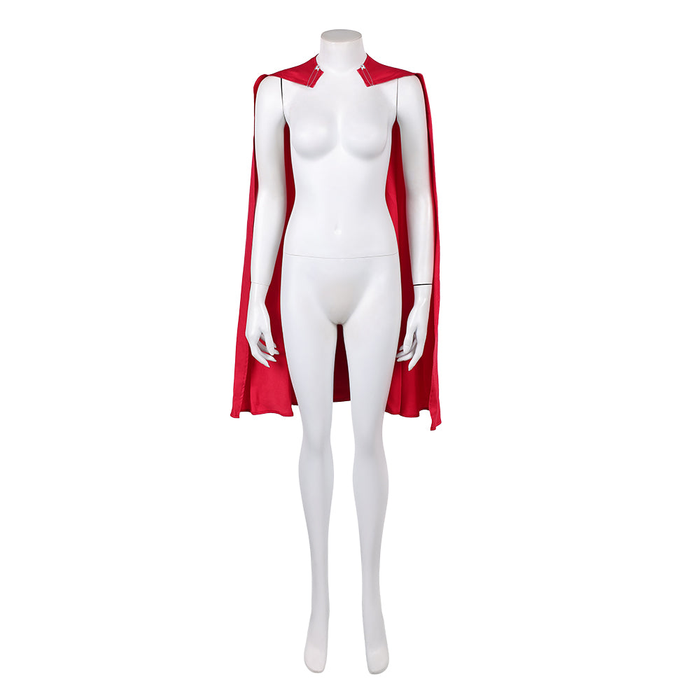 Kara Red Cape Cloak Cosplay Costume Halloween Accessories Carnival Suit