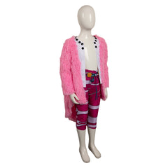 Kids Children Anime One Piece Donquixote Doflamingo Pink Outfits Cosplay Costume Halloween Carnival Suit