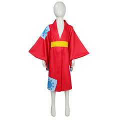 Kids Children Anime One Piece Luffy Red Kimono Outfits Cosplay Costume Halloween Carnival Suit