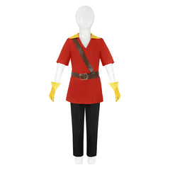 Kids Children Beauty And The Beast Gaston Red Outfits Cosplay Costume