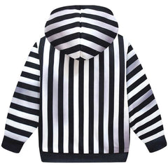 Kids Children Beetlejuice 2 (2024) Beetlejuice Black White Hoodie Outfits Cosplay Costume 