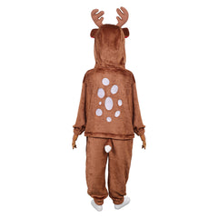 Kids Children Brown Deer Reindeer Onesie Animal Pajamas Christmas Cosplay Costume Carnival Party Suit
