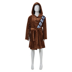 Kids Children Chewbacca Brown Furry Bathrobe Outfits Cosplay Costume 