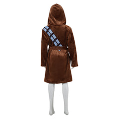 Kids Children Chewbacca Brown Furry Bathrobe Outfits Cosplay Costume 