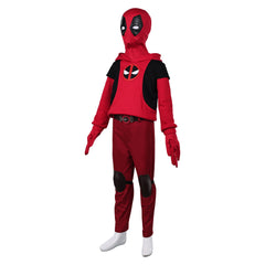 Kids Children Deadpool & Wolverine (2024) Kidpool Red Outfits Cosplay Costume Halloween Carnival Suit 