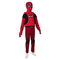 Kids Children Deadpool & Wolverine (2024) Kidpool Red Outfits Cosplay Costume Halloween Carnival Suit 