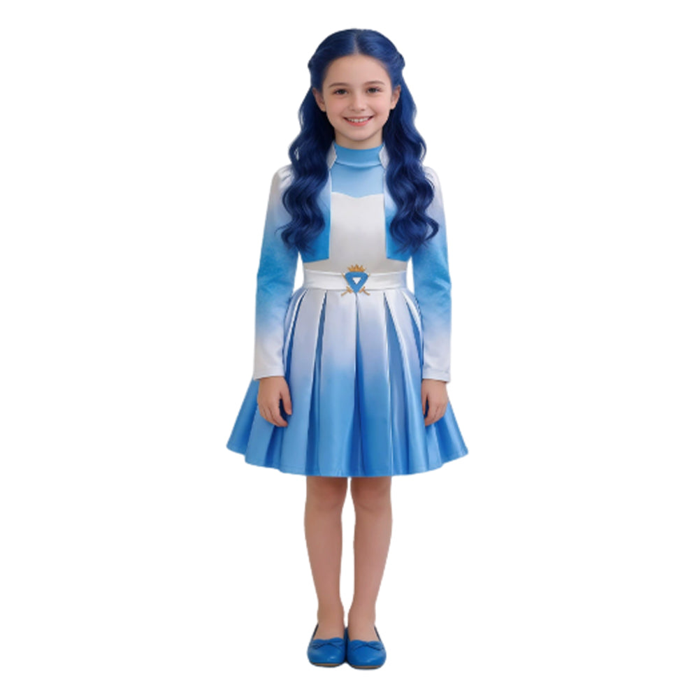 Kids Children Descendants: Wicked Wonderland (2026) Chloe Blue Dress Outfits Cosplay Costume