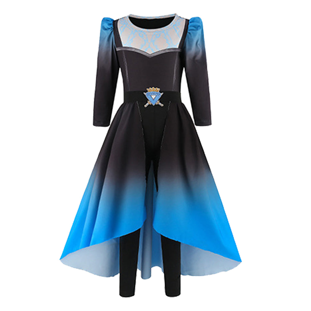 Kids Children Descendants: Wicked Wonderland (2026) Evil Chloe Blue Black Set Outfits Cosplay Costume