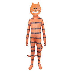 Kids Children Dog Man (2025) Petey The Cat Orange Jumpsuit Mask Outfits Cosplay Costume 