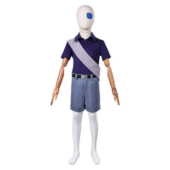 Kids Children Elio (2025) Elio Blue Set Eye Patch Outfits Cosplay Costume 