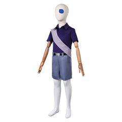 Kids Children Elio (2025) Elio Blue Set Eye Patch Outfits Cosplay Costume 