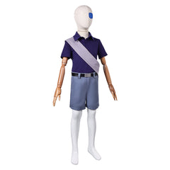 Kids Children Elio (2025) Elio Blue Set Eye Patch Outfits Cosplay Costume 