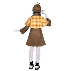 Kids Children Game Princess Peach: Showtime! (2024) Detective Peach Brown Outfits Cosplay Costume Halloween Carnival Suit
