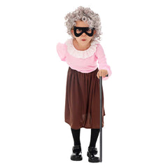 Kids Children Gangsta Granny Grandma Outfits World Book Day Cosplay Costume