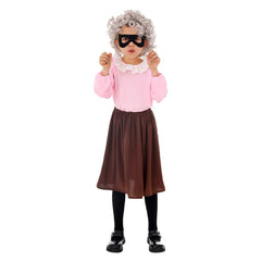 Kids Children Gangsta Granny Grandma Outfits World Book Day Cosplay Costume